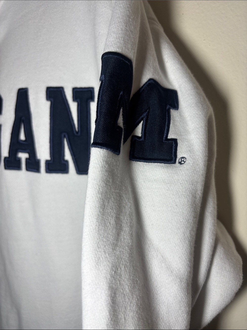 Champion White University of Michigan Pullover Hoodie - Picture 4 of 8